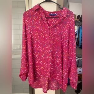 Pink polka dot blouse